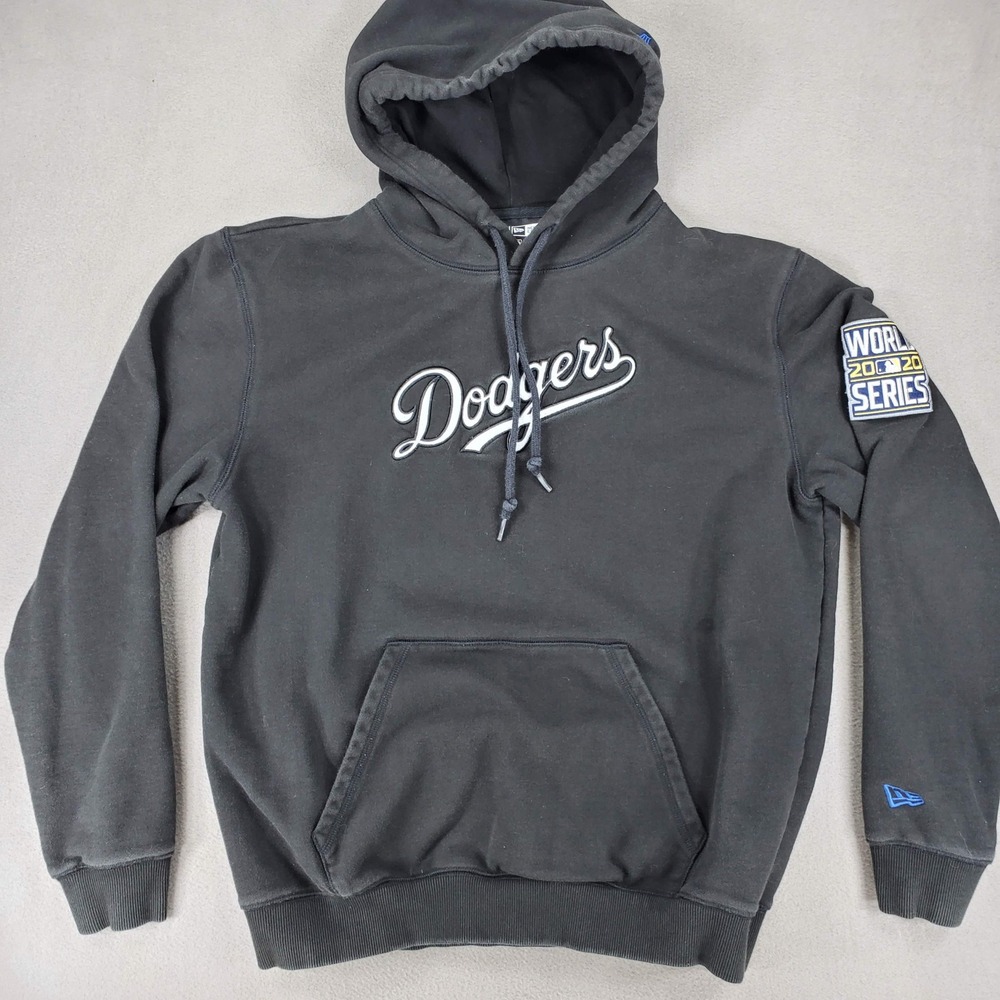 New Era Hoodie Mens L Black LA Dodgers 2020 World Series Embroidered Pullover